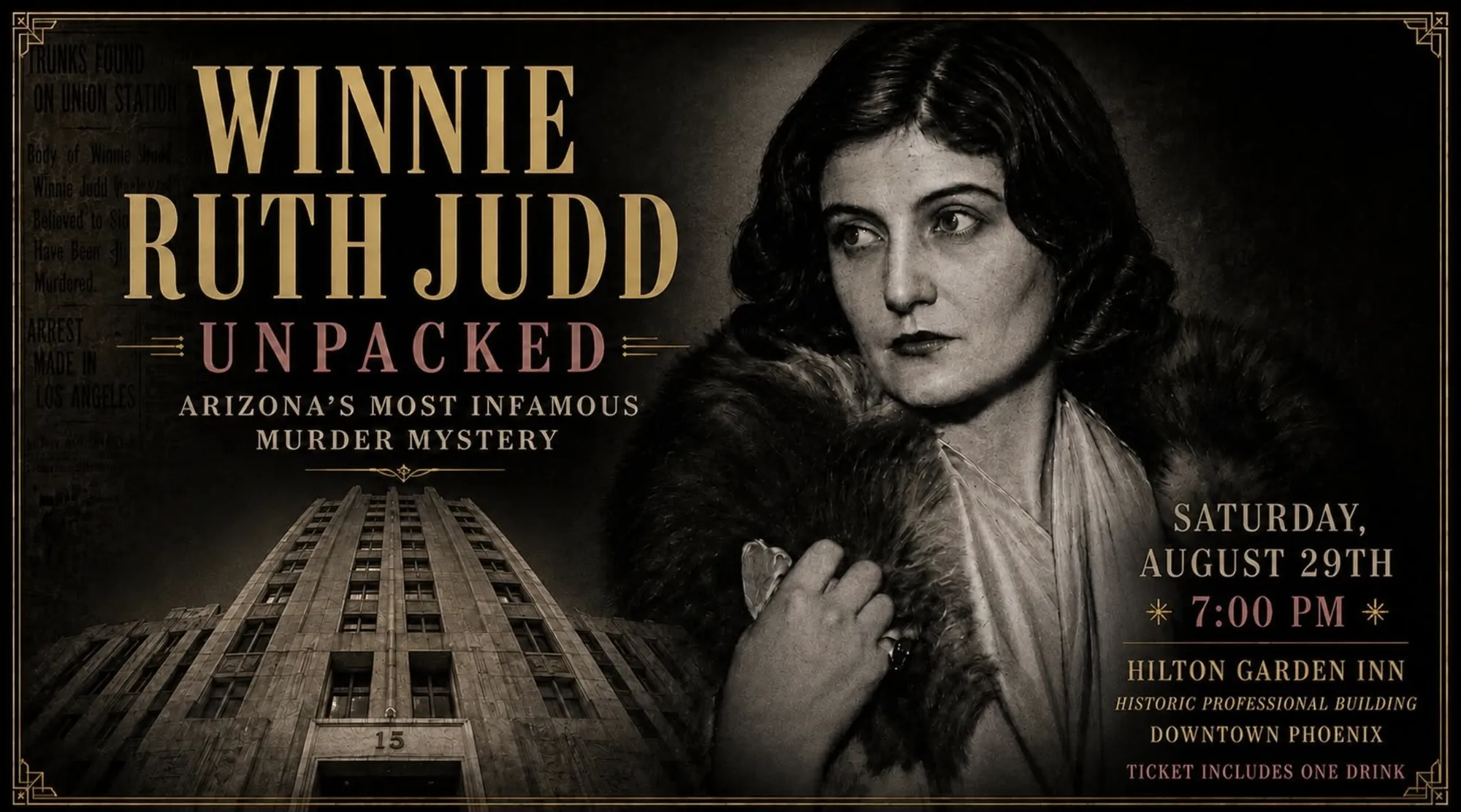 Winnie Ruth Judd Unpacked event poster
