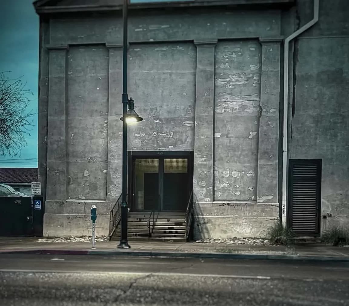 The Ice House in Phoenix's Warehouse District at night