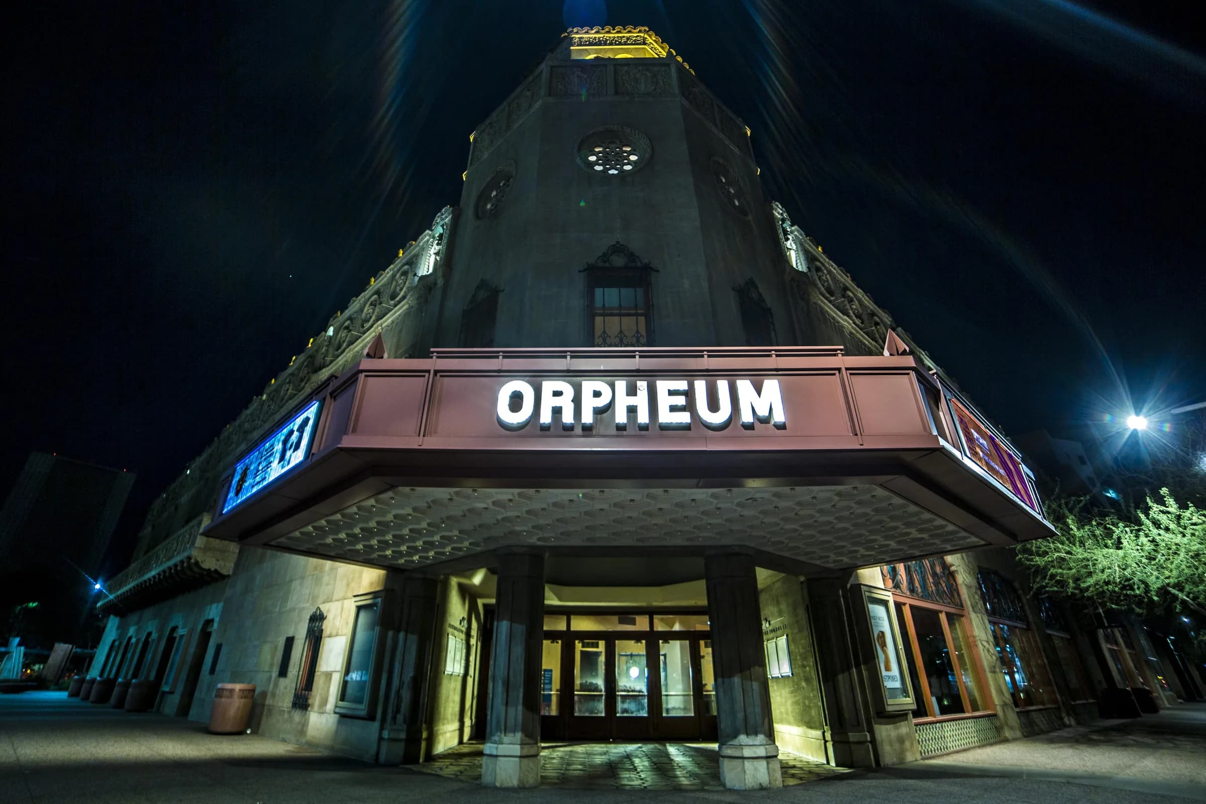 Orpheum Theatre, downtown Phoenix, at night