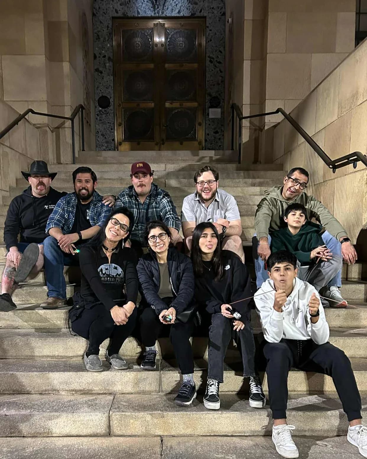 Group tour participants on Haunted Jails, Rails & Grave Tales